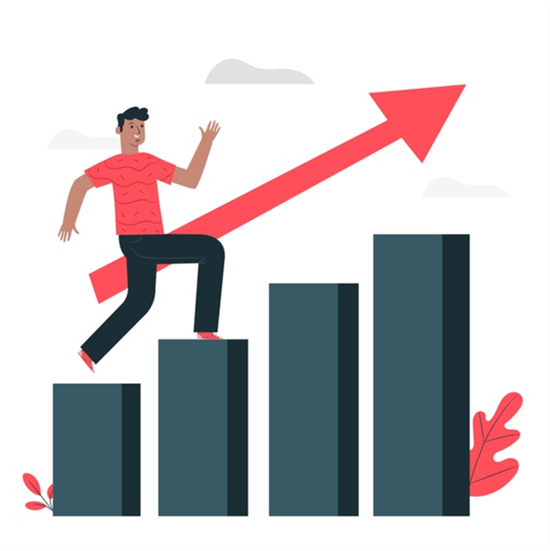 Ilustração de crescimento e desenvolvimento